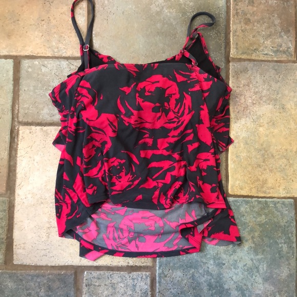 💚Pink flower tankini top - Picture 2 of 4